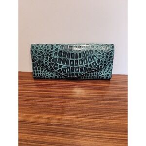 Rolfs Teal Women's Wallet Clutch Genuine Cowhide Checkbook Organizer Card‎ Slots